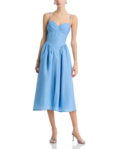 Aqua Strap Midi Dress - Exclusive In Blue