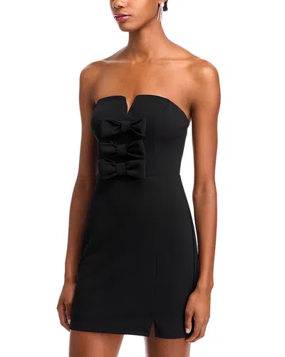 Aqua Strapless Bow Mini Dress - Exclusive In Black