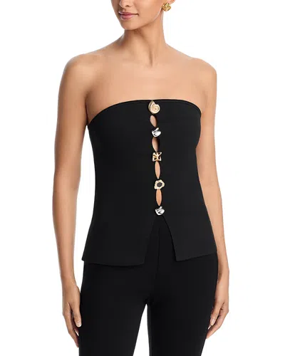 Aqua Strapless Knit Top - Exclusive In Black