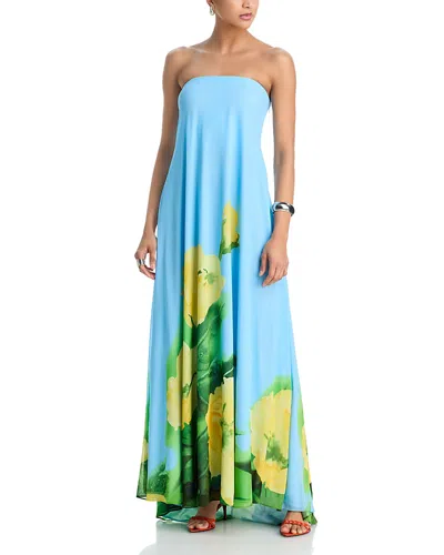 Aqua Strapless Maxi Dress - Exclusive In Multi