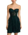 Aqua Strapless Mesh Lace Dress - Exclusive In Green