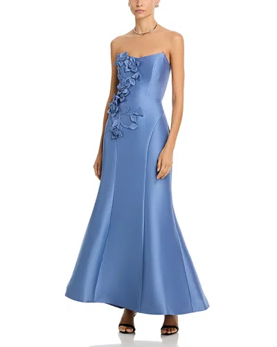 Aqua Strapless Mikdo Dress- Exclusive In Blue