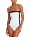 Aqua Strapless One Piece Swimsuit - Exclusive In Black/white