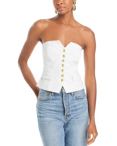 Aqua Womens Embellished V-neck Strapless Top In White