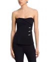 Aqua Strapless Sculptural Button Top - Exclusive In Black