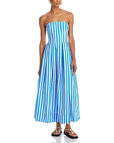 Aqua Strapless Striped Maxi Dress - 100% Exclusive In Blue/white