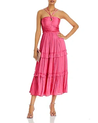 Aqua Strappy Ruched Midi Dress - 100% Exclusive In Hot Pink