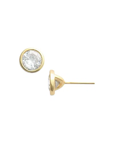 Aqua Strass Stud Earrings - Exclusive In Gold