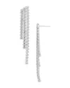 Aqua Strass Three Row Earrings - Exclusive In Silver