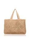 Aqua Straw Tote - Exclusive In Toast