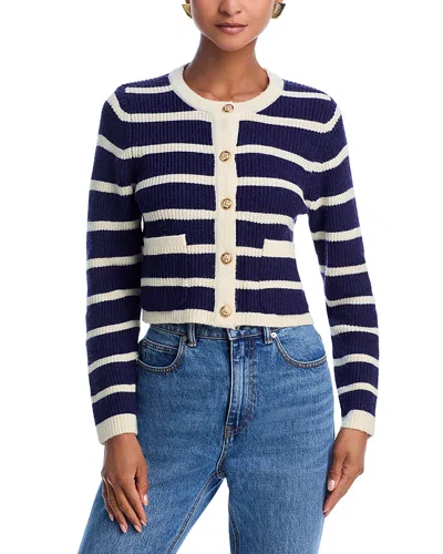 Aqua Stripe Cardigan - Exclusive In Navy-cream