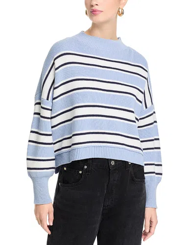 Aqua Stripe Drop Shoulder Sweater - Exclusive In Blue