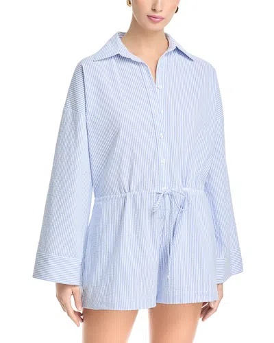 Aqua Stripe Long Sleeve Romper - Exclusive In Multi