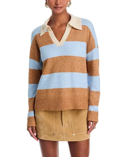 Aqua Stripe Rugby Sweater - Exclusive In Brown