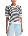 Aqua Striped Crewneck Pullover Sweater - Exclusive In Multi
