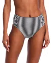 Shop Aqua Striped High Waist Bikini Bottom - Exclusive In Black Stripe