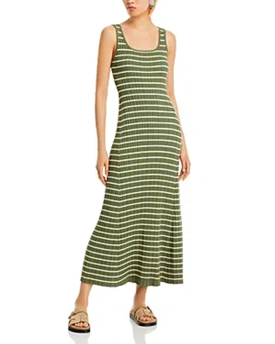 Aqua Striped Knit Tank Dress - Exclusive In Green-white