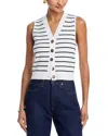 Aqua Striped Knit Vest - Exclusive