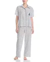 Aqua Striped Long Pajama Set - Exclusive In White Stripe