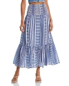 Aqua Striped Midi Skirt - 100% Exclusive In Blue/white