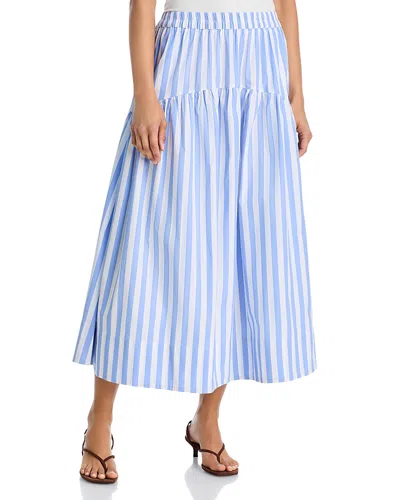 Aqua Striped Midi Skirt - Exclusive In Multi
