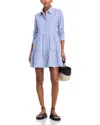 Aqua Striped Mini Dress - Exclusive In Blue