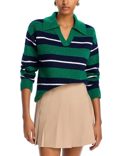 Aqua Striped Polo Sweater - Exclusive In Green Multi