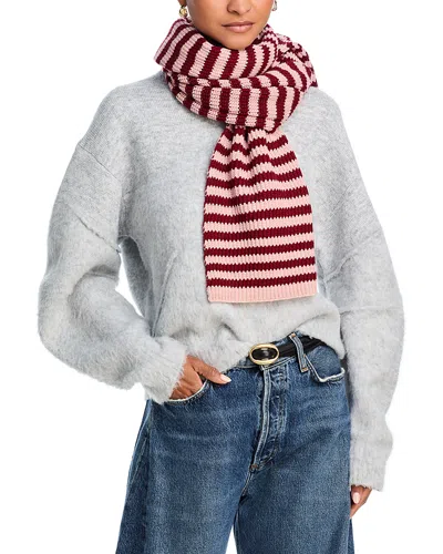 Aqua Striped Rib Scarf - Exclusive In Burgundy