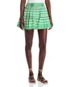 Aqua Striped Smocked Skirt - Exclusive In Green