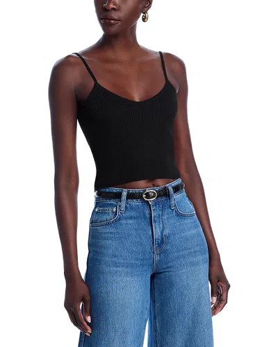 Aqua Striped V Neck Tank Top - Exclusive In Black