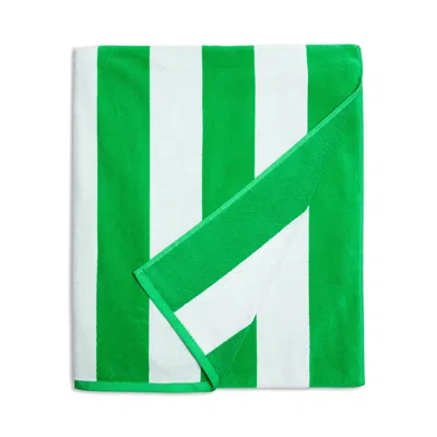 Aqua Striped Woven Beach Towel - Exclusive In Island Green