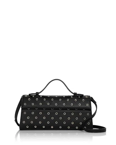 Aqua Studded East West Top Handle Bag - Exclusive In Black Studded