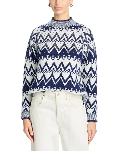 Aqua Studded Fair Isle Sweater - Exclusive In Blue