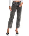 Aqua Studded Frayed Hem Dad Jeans In Black Wash - Exclusive In Black Wash
