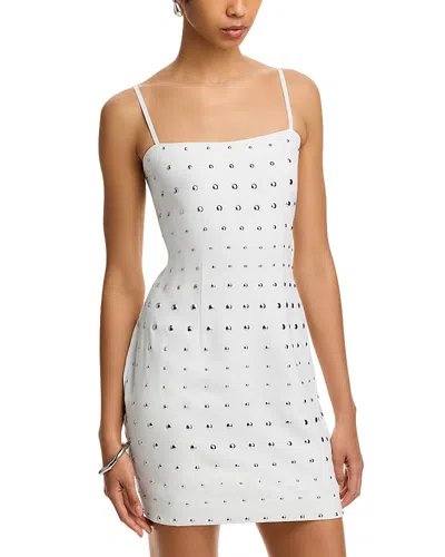 Aqua Studded Mini Dress - Exclusive In White