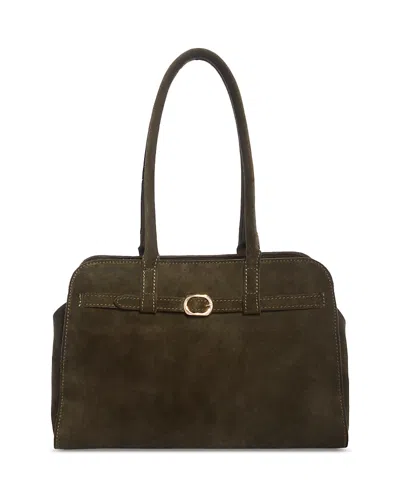 Aqua Suede Belted Shoulder Bag - Exclusive In Green