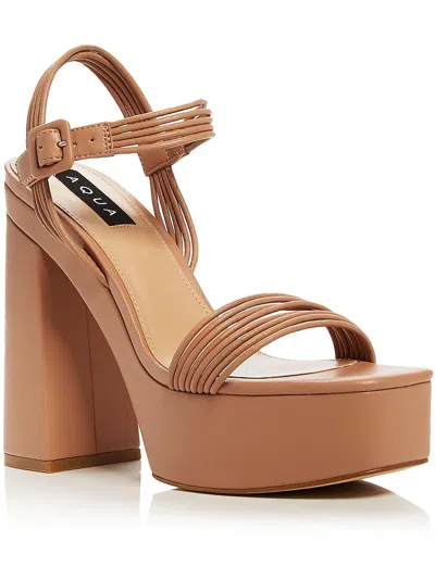 Aqua Sweet Womens Faux Leather Square Toe Block Heel In Multi
