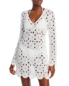 Aqua Swim Crochet Cover Up Dress - Exclusive In White