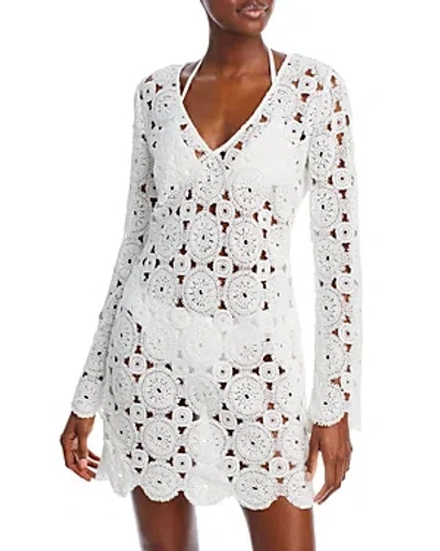 Aqua Swim Crochet Cover Up Dress - Exclusive In White