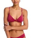 Aqua Swim Knot Bralette Bikini Top - Exclusive In Burgundy