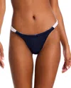Aqua Swim Shirred Bikini Bottom - Exclusive In Navy