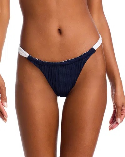 Aqua Swim Shirred Bikini Bottom - Exclusive In Navy
