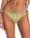 Aqua Swim Side Tie Bottom - Exclusive In Olive Multi