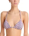 Aqua Swim String Triangle Bikini Top - Exclusive In Multi