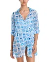 Aqua Swim Wrap Shirt Swim Cover-up - Exclusive In Multi