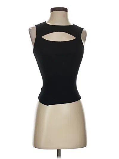 Pre-owned Aqua Tank Top Black Halter Neckline Tops