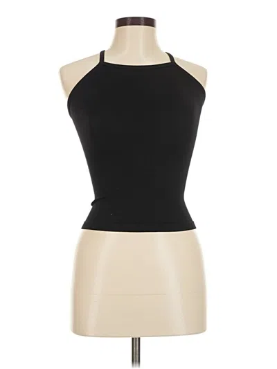 Pre-owned Aqua Tank Top Black Halter Neckline Tops