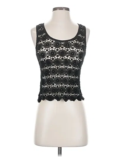 Pre-owned Aqua Tank Top Black Sweetheart Neckline Tops