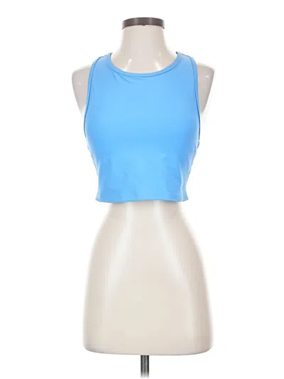 Pre-owned Aqua Tank Top Blue Halter Neckline Tops