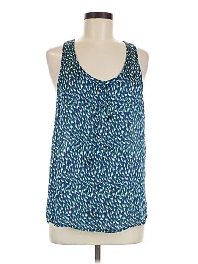 Pre-owned Aqua Tank Top Blue Halter Neckline Tops